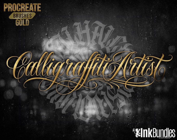 CaliGraffiti Lettering Kit for Procreate: 300+ Custom Letters, 40 Brushes (PDF Guide Included)