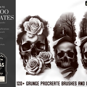 Skulls creative kit, custom references for Procreate