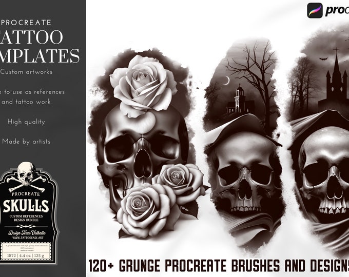 Skulls creative kit, custom references for Procreate