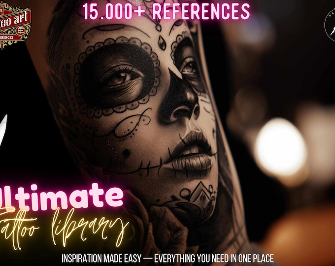 The Tattoo Library 15000+, custom made references compatible with any app! XXL tattoo flash bundle