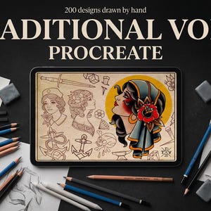 Procreate, Tattoo ideas vol.2 & vol.3 ~ 200+ custom designs