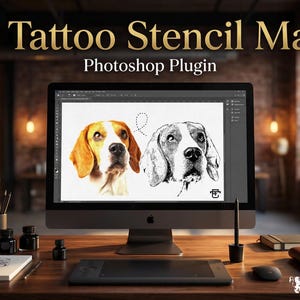 The Tattoo stencil maker // create stencils ( or vector art) in minutes, made for Photoshop