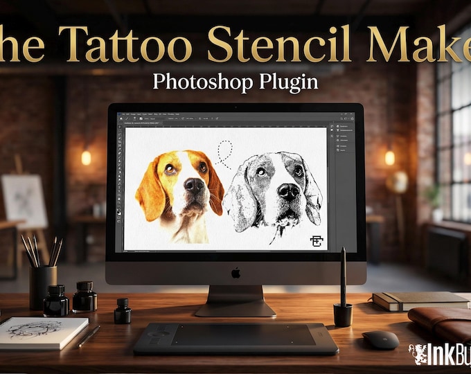 The Tattoo stencil maker // create stencils ( or vector art) in minutes, made for Photoshop