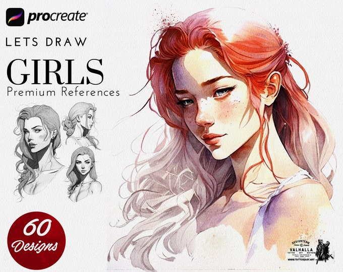 Drawing girls, the ultimate visual guide ~ custom designs for Procreate