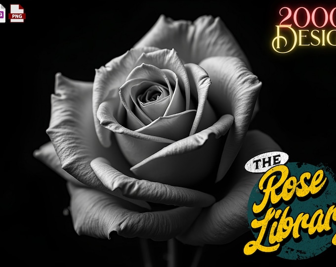 The Rose Reference Library, Procreate stamps, Svg files, Png files, 2000+ elements, Tattoo flash, Tattoo references, studio quality