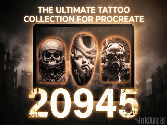 Procreate Tattoo Brushes | 20945 Original Tattoo Flash References (PNG, SVG)