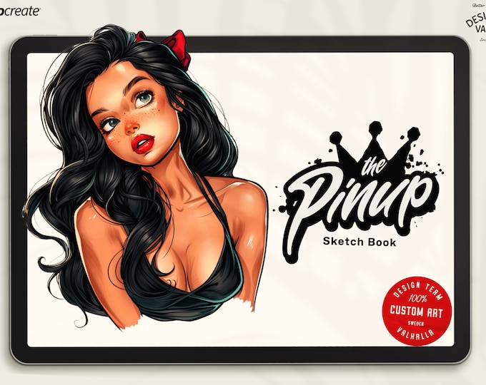 The pinup sketch book, 100+ comic inspired cute lady references for Procreate!