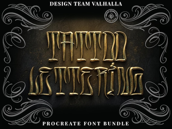 Tattoo Lettering Procreate Stamps – Letter Builder Elements & Custom Fonts