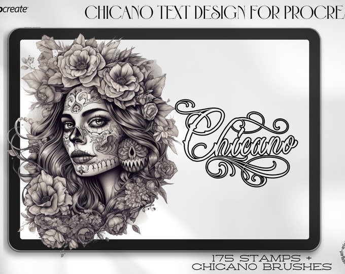 The ”chicano” lettering kit, references for Procreate