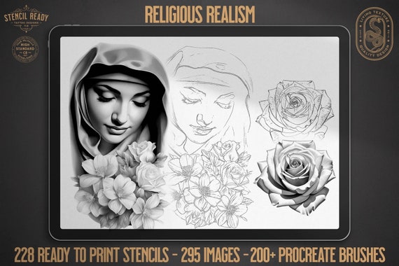 Religious B&g realism design bundle XL collection, custom designs for Procreate