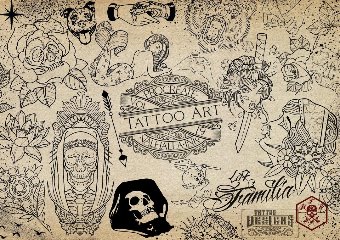 Procreate/ 100 Tattoo Fillers the Original Vol.19 100 - Etsy
