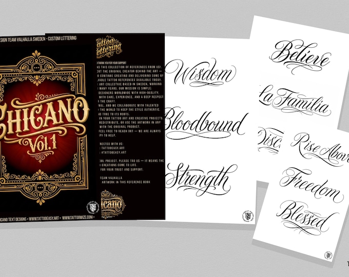PDF, Chicano, Tattoo lettering art (Digital Download)