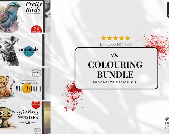 Coloring / inspiration bundle 4 in 1, references for Procreate
