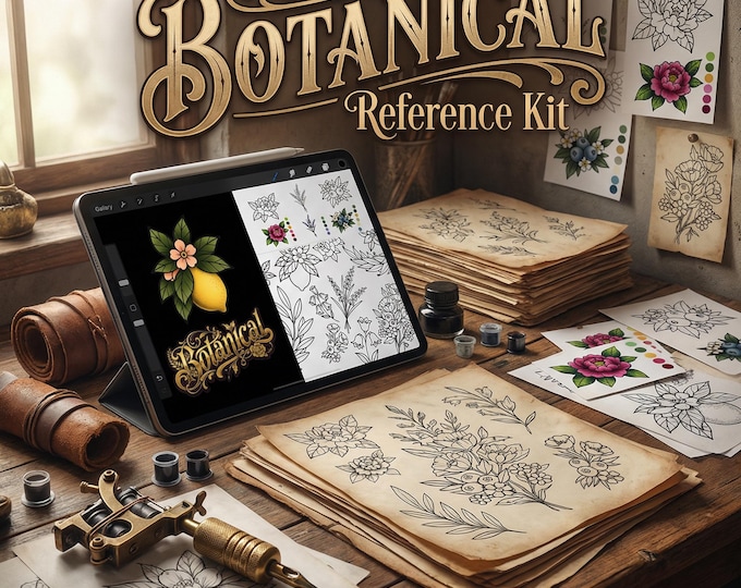 Botanical ~ creative coloring - custom art, digital download for Procreate