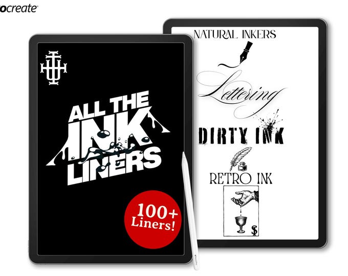 Procreate ~ All the inkers, 100+ custom built ink liners, 6 procreate liner bundles, custom outlines, procreate ink brushes