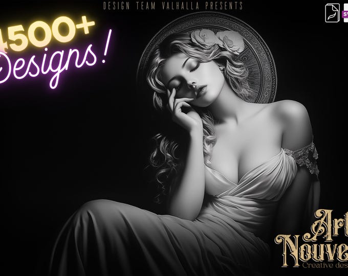 The Art Nouveau Encyclopedia 4500+ elements, Procreate stamps, Png & Svg files, Nouveau reference library, custom art,  studio quality