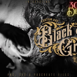 Black & Grey Tattoo Flash – Realism Procreate Stamps, PNG | XL Tattoo Design References – PNG Files, Tattoo flash library, Realism / BnG