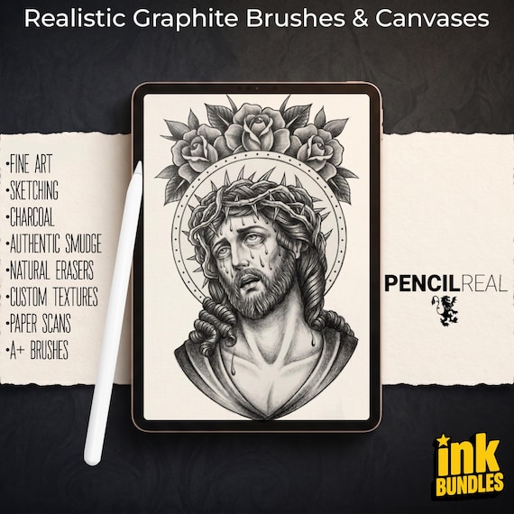 PencilReal ~ realistic pencil brush bundle for Procreate, XL creative kit!