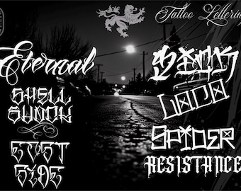 Tattoo Lettering made easy. XL  ~ Tattoo fonts X ~ over 500 stamps!