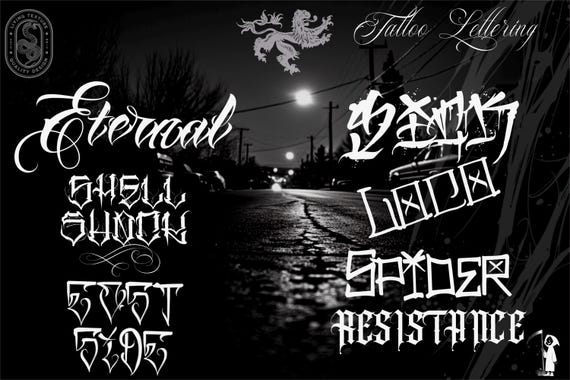 Tattoo Lettering made easy. XL  ~ Tattoo fonts X ~ over 500 stamps!