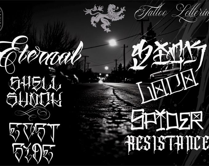 Tattoo Lettering made easy. XL  ~ Tattoo fonts X ~ over 500 stamps!
