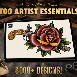Procreate Tattoo Stamps Brush Set: 3000+ Artist Essentials - PNG & Brushes