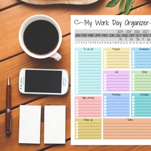 Printable Work Day Organizer