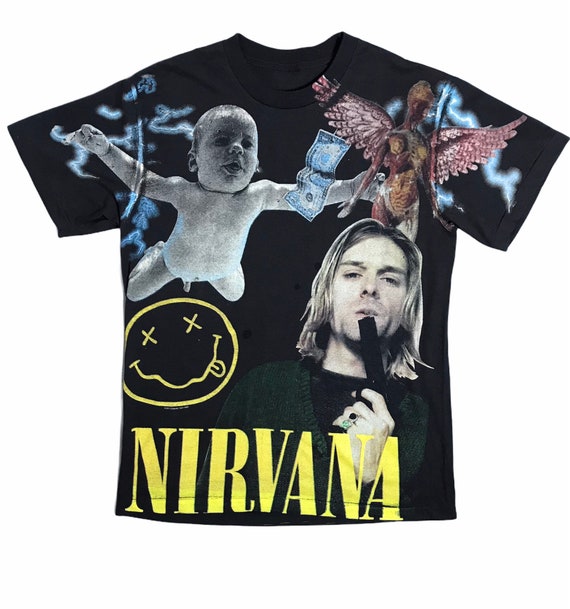 Vintage bootleg Nirvana overprint copyrights 1993