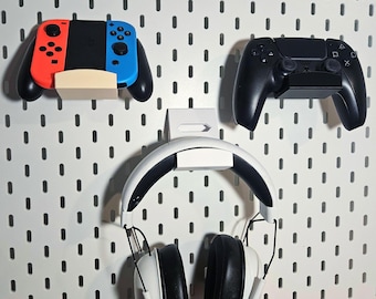 Universal Headphone and Controller Mount for Ikea Skadis Pegboards