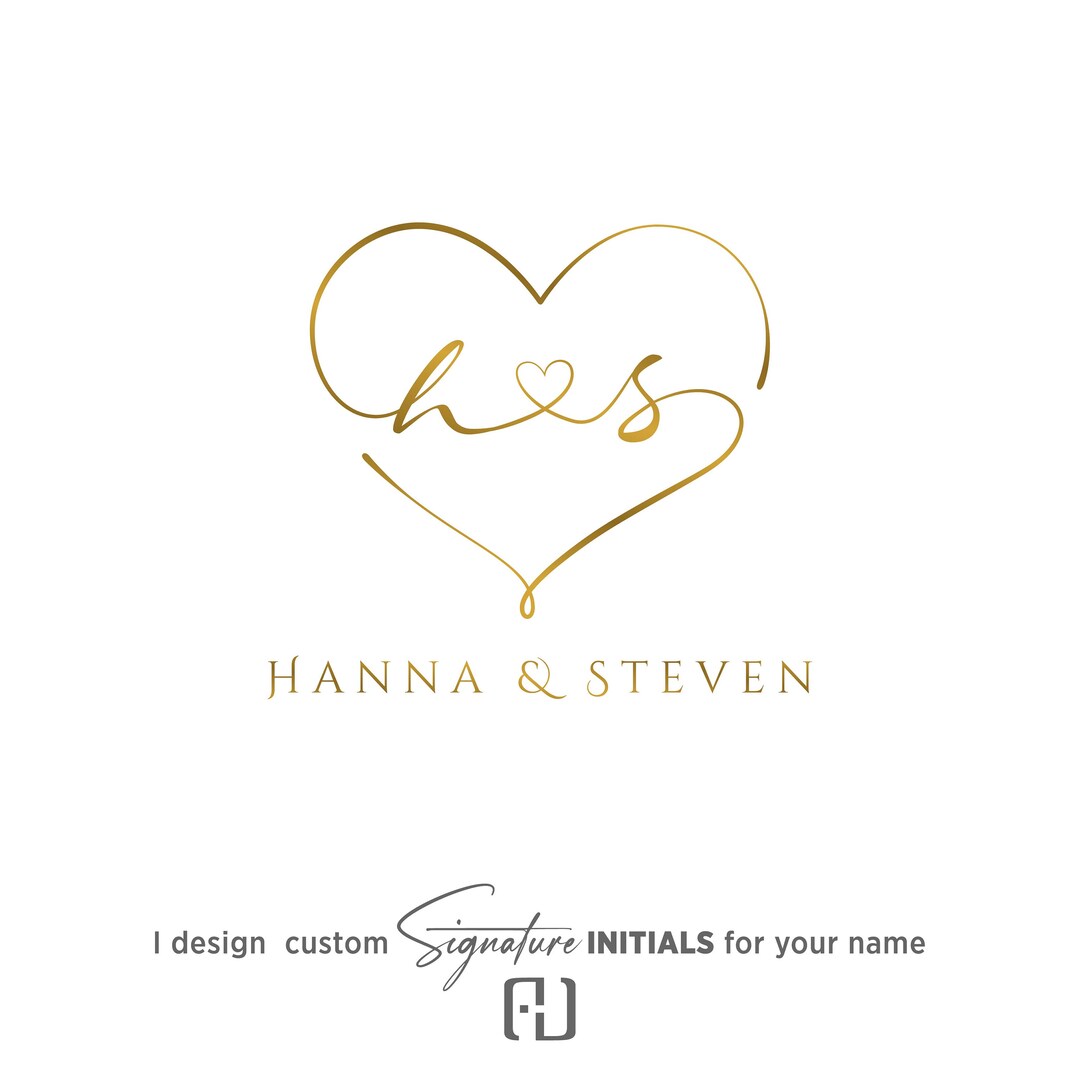 Personalized Wedding Logo Couple Logo Stylish Wedding Logo Etsy