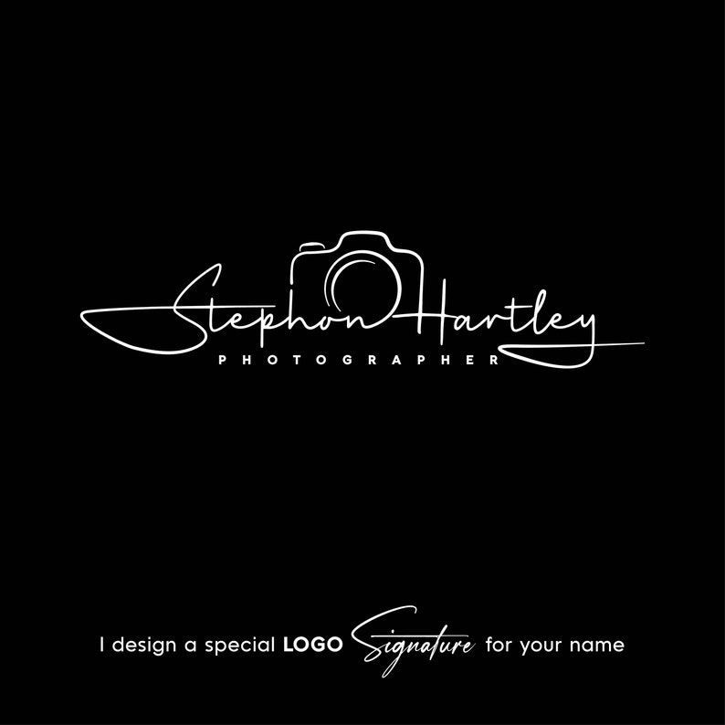 Cursive Camera Icon Personalized Photography Logo Design: Camera Logos, Photographer Logo ...