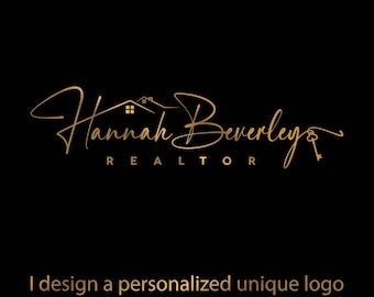 Modern Handwritten Realtor Logo Design: Custom Real Estate Logos (Editable Source Files)