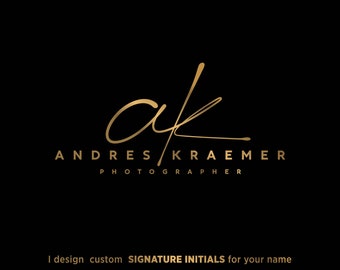 Hand writing initials logo, Initials photography logo, Art initials design, Stylish initials logo, Art logo, Personalized initials logo