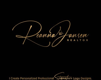 Custom Handwritten Realtor Logo: Personalized Real Estate Logos Design, Calligraphy Realtor