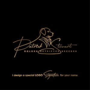 Diseño de logotipo de golden retriever, logotipo manuscrito de golden retriever, logotipo de perro, logotipo de firma de golden retriever, logotipo manuscrito de mascota