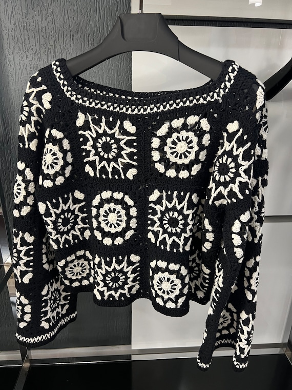 ニット・セーター HUECLOSET Vintage Ethnic Pattern Knit SE175 TO04073-3023-BLACK-