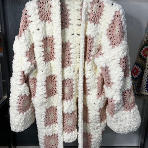 Patchwork Crochet Cardigan: Boho Granny Square Hooded Coat