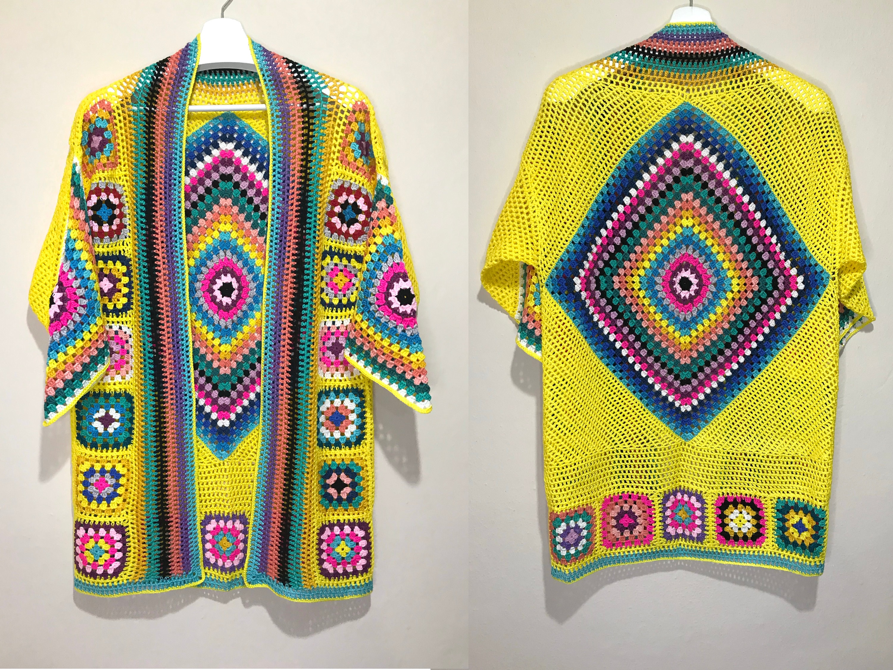 Embroidered Crochet Cardigan