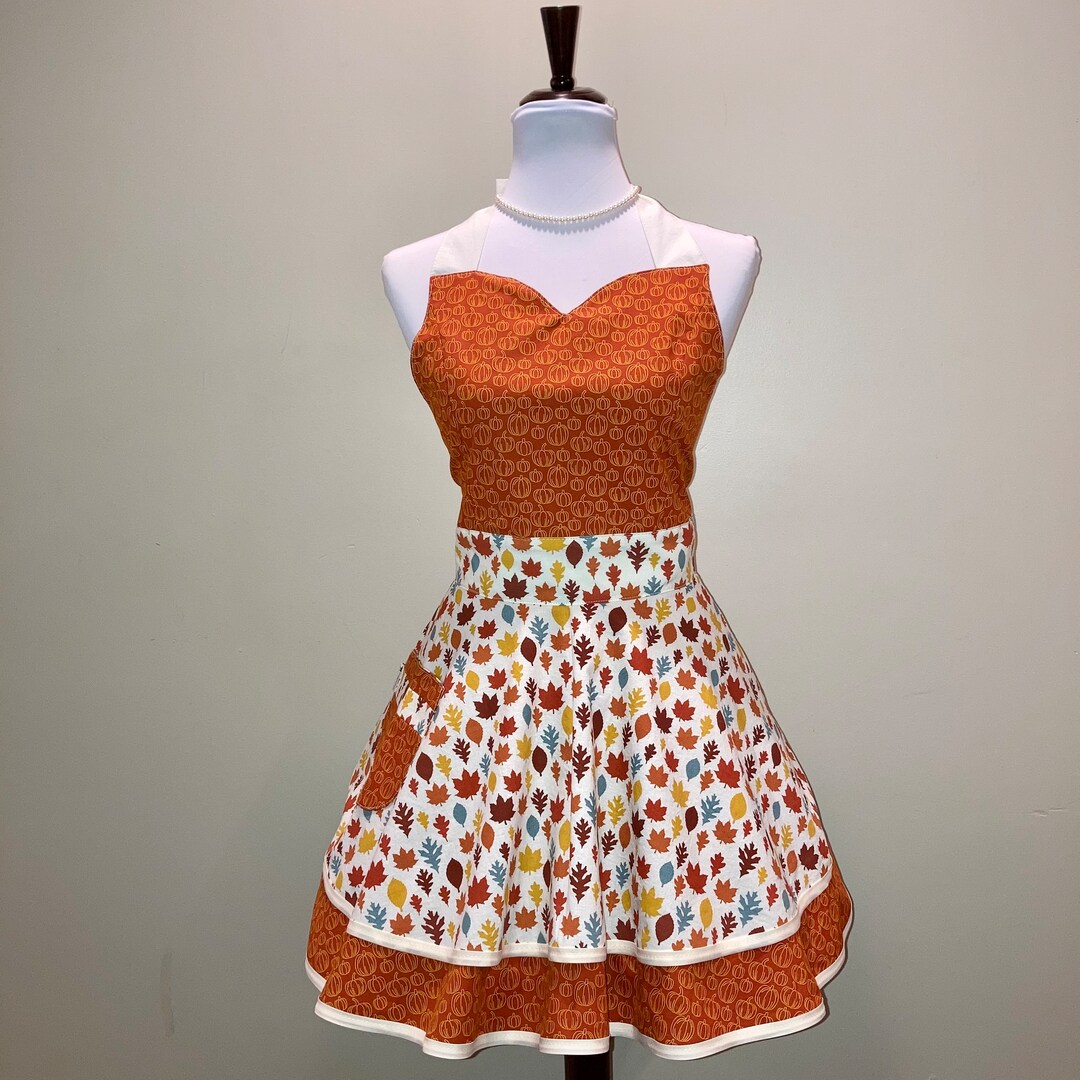 Women’s Fall Leaves Retro Style Apron - Etsy
