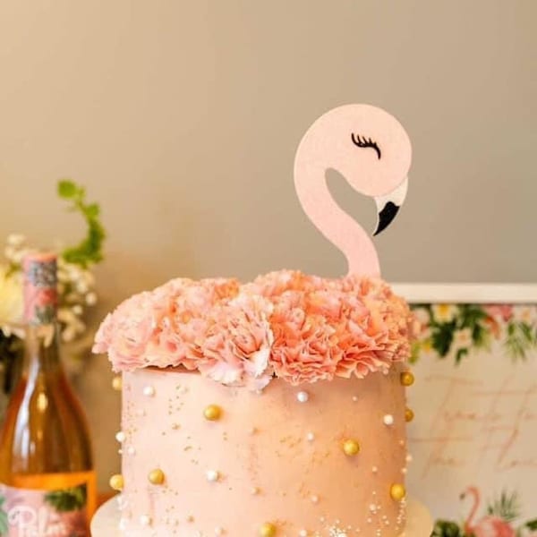 Flamingo head cake topper, flamingo cake topper, flamingo cake, flamingo head, flamingo bachelorette party decor, pink cake topper