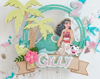 Moana Inspired Cake Topper, Ocean Princess Cake Topper, Moana Birthday Party, Moana Inspired Party