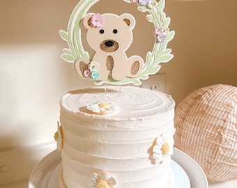 We Can Bearly Wait Cake Topper, Bear Topper, Bearly Wait Shower Decor, Teddy Bear Shower,  Teddy Bear Birthday, We Can Bearly Wait