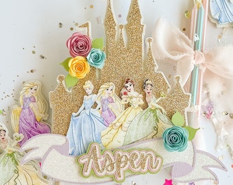 Vintage Disneyland Cake Topper, Magic Kingdom Cake Topper, Princess Cake, Vintage Disney Birthday Party, Disney Inspired Cake Topper