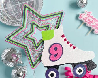 Roller Skate Shaker Cake Topper, 90s Birthday Party Decoration