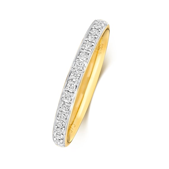 9ct White Gold 0.20CT Simulated Diamond Eternity Wedding Ring size
