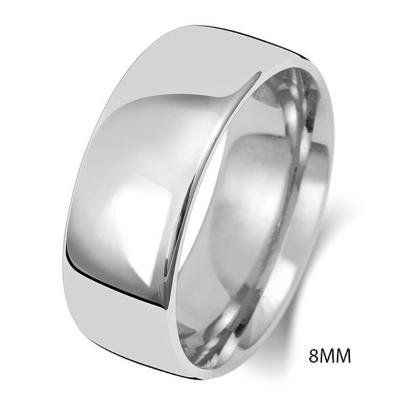 Palladium Slight Court Wedding Ring From 2mm 8mm Widths, Classic