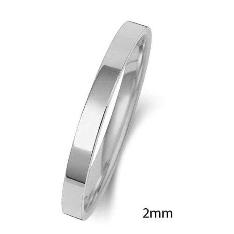 Palladium Flat Court Wedding Ring From 2mm 8mm Widths, Classic Wedding