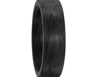 Pure Carbon Fibre Court Trouwring, Unisex Carbon Fibre Trouwringen Breedte 3mm - 8mm, Zwarte Trouwring, Belofte Ring, Maten L-Z +3