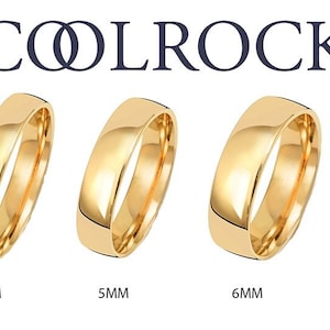 Solid 9ct Yellow Gold Traditional Court Wedding Ring From 2mm - 8mm Widths, Classic Wedding Ring, UK Hallmark, Sizes J - Z, For Men & Women
