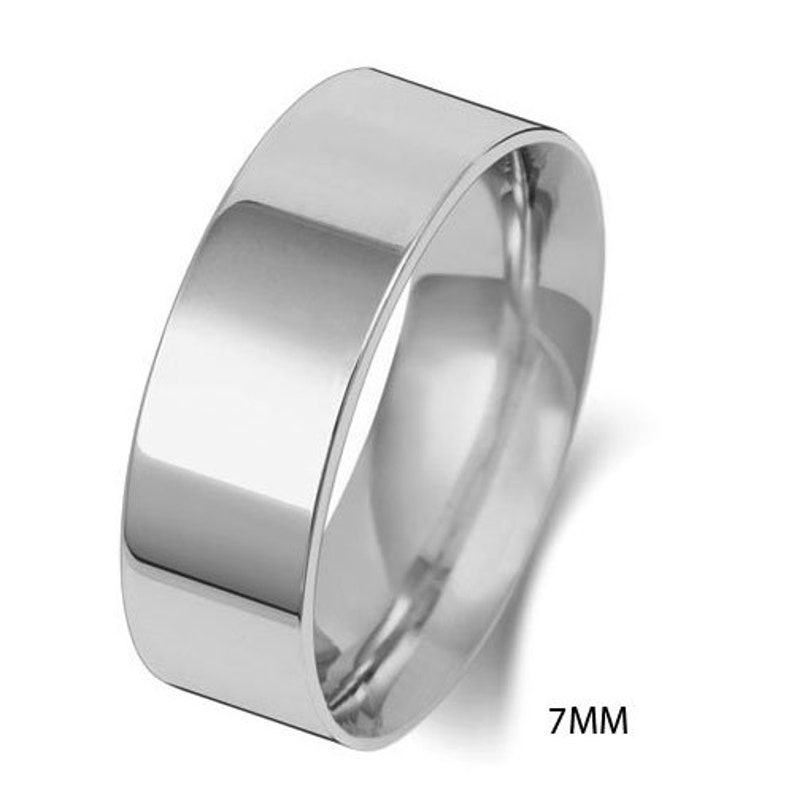 Palladium Flat Court Wedding Ring From 2mm 8mm Widths, Classic Wedding